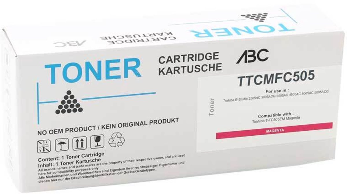 ABC huismerk toner geschikt voor Toshiba T-FC505EM magenta E-Studio 2505AC 3005ACG 3505AC 4505AC 5005AC 5005AC