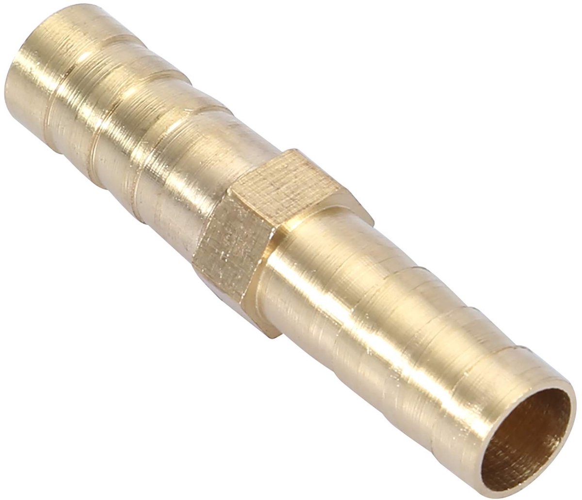Dailygoods- Slangverbinder 8mm Messing - Rechte 2-weg Koppeling - Pijpverbinder - Prikkeldraad Bevestiging - Kwaliteitsproduct - Industriële Toepassing