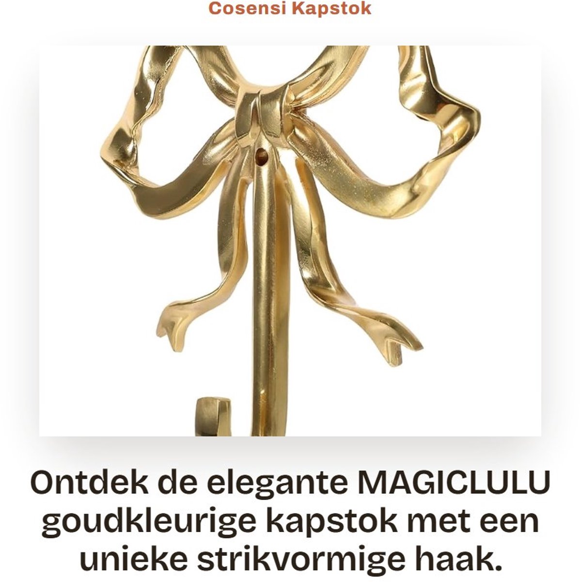 Dailygoods- Kapstok Goud - Wandkapstok - Multifunctionele Haak - Kledinghaak - Sterk en Duurzaam - Eenvoudige Installatie