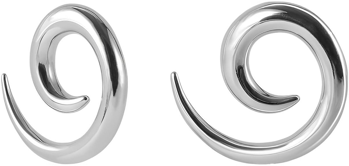 Dailygoods- Oortapers - Slakkenvormige Tapers - Chirurgisch Staal - Hypoallergeen - Set van 2 - Voor Geleidelijk Rekken - Piercings