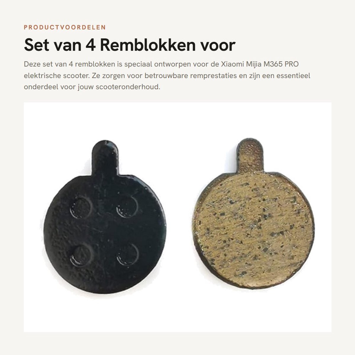 Dailygoods - Set van 4 Remblokken voor Elektrische Scooter
