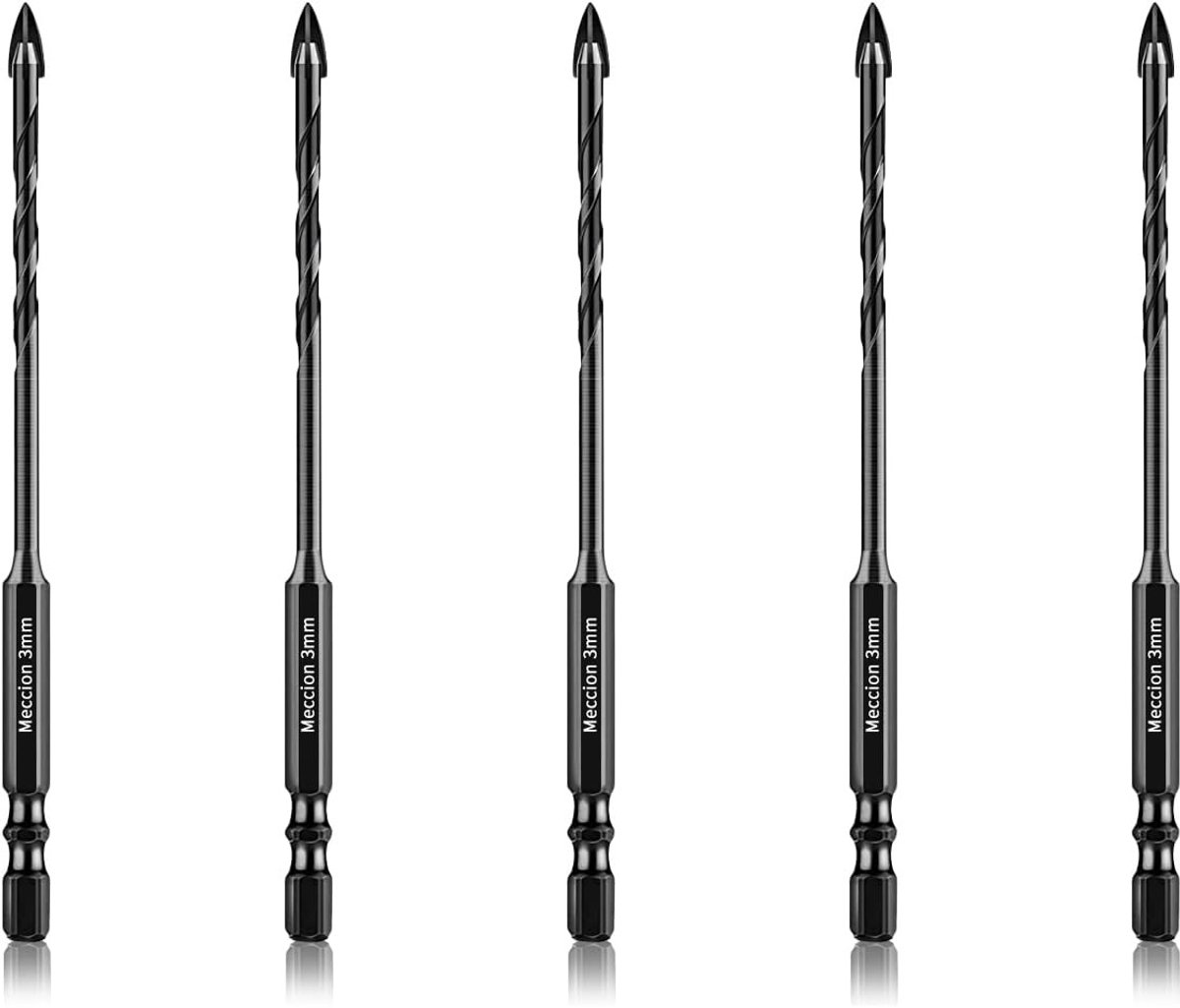 Dailygoods- Tegelsboor 3mm - Professionele Boor - Voor Tegels/Beton/Glas - YG6X Hardmetalen Punt - Hexaansluiting - Snelle Verandering