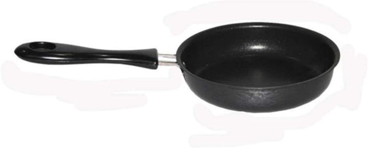 Koekenpan - Ontbijtpan Pannenkoekenpan - Ontbijt Maken - Anti-aanbaklaag - 12 cm Monddiameter - Zwart