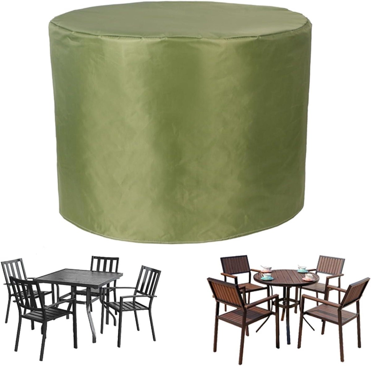 Terrastafelhoes - Meubelhoes Buiten - Tuinmeubels Beschermen - Winddicht Trekkoord - 350x90cm - Zwart