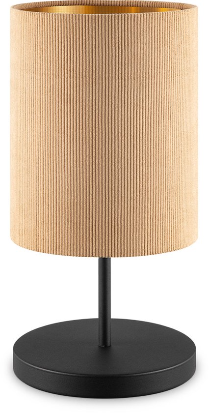 Home Sweet Home - Scandinavische stijl Tafellamp - Corduroy Lampenkap - Cilinder - Karamel - ø20 x 40 cm - E27 Fitting - Geschikt voor Woonkamers
