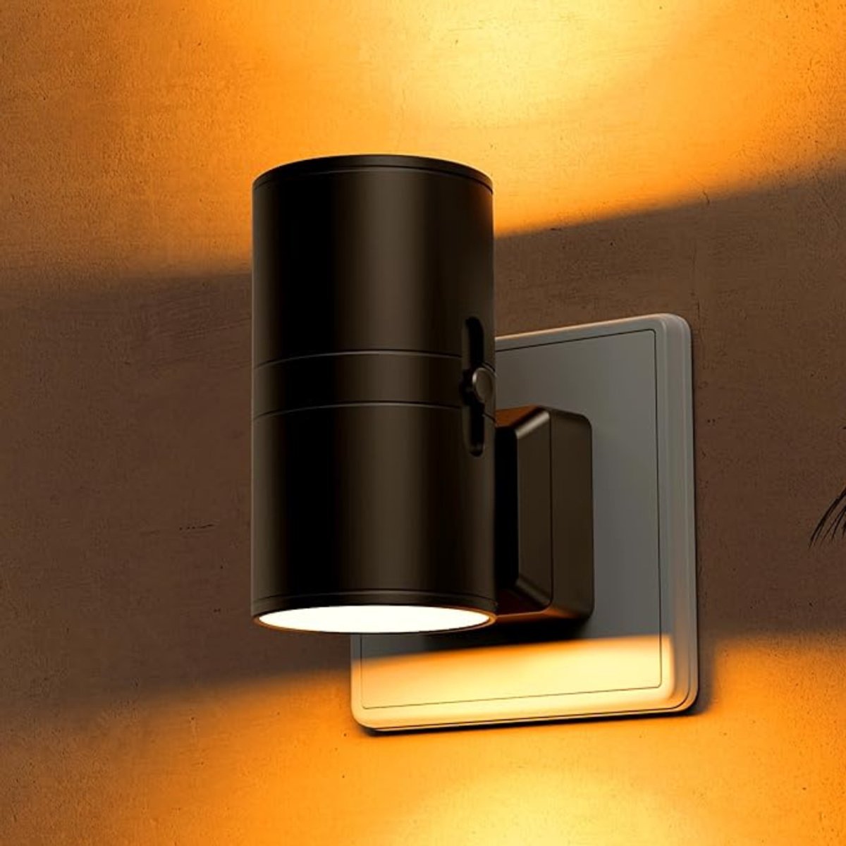 Verte Night Light - LED-Nachtlampje - Nachtlampje met Fitting en Schemersensor - 1600K Amberkleurig Licht - Dimbaar Lampje met Stekker voor de Kinderkamer - Trap - Gang - Slaapkamer - Keuken - Zwart - 1 Stuk