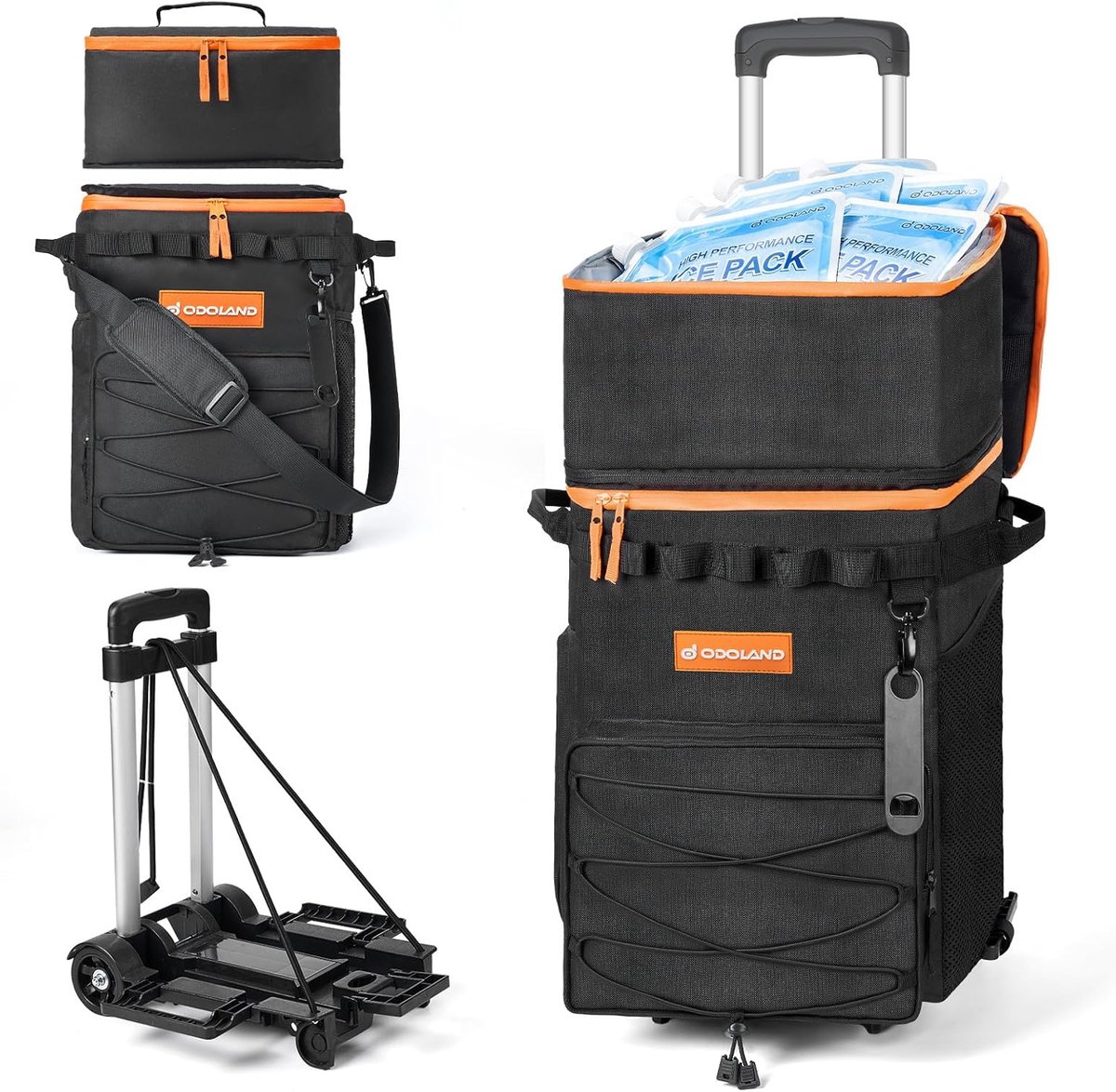 Thijox - Koelbox op wielen met handkar | Lekvrije, geïsoleerde koeltas voor camping, strand en picknick
