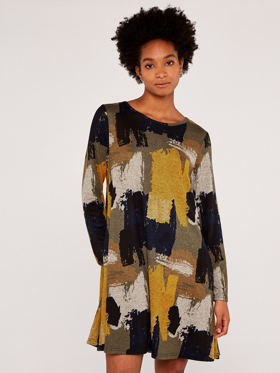Paint Stroke Swing Mini Dress