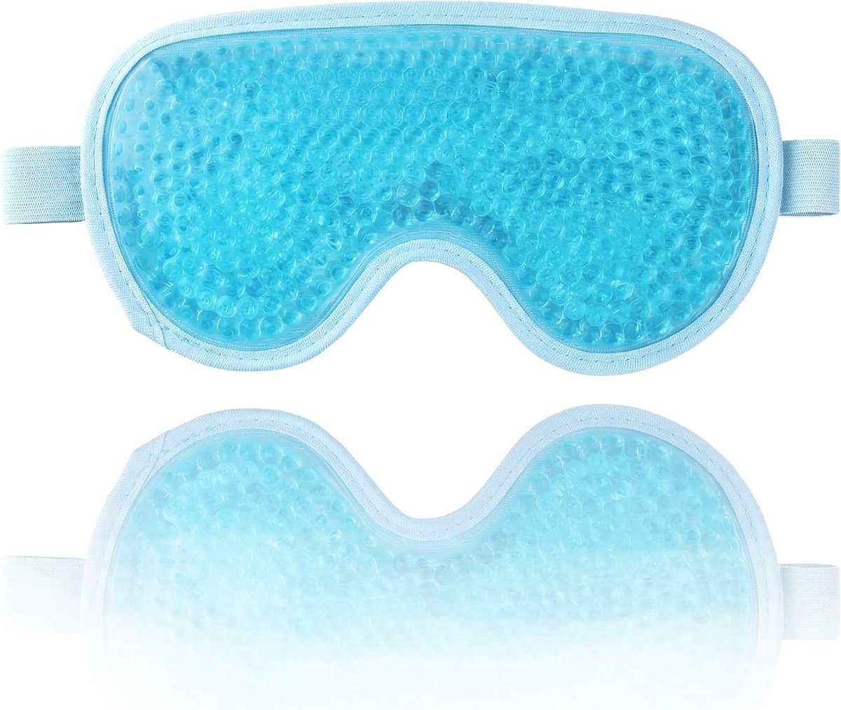 Koelend Oogmasker - Verstelbaar Gel Oogmasker met Gelkorrels voor Vermoeide Ogen - Herbruikbaar Slaapmasker voor Warmte- en Koudecompressen - Blauw