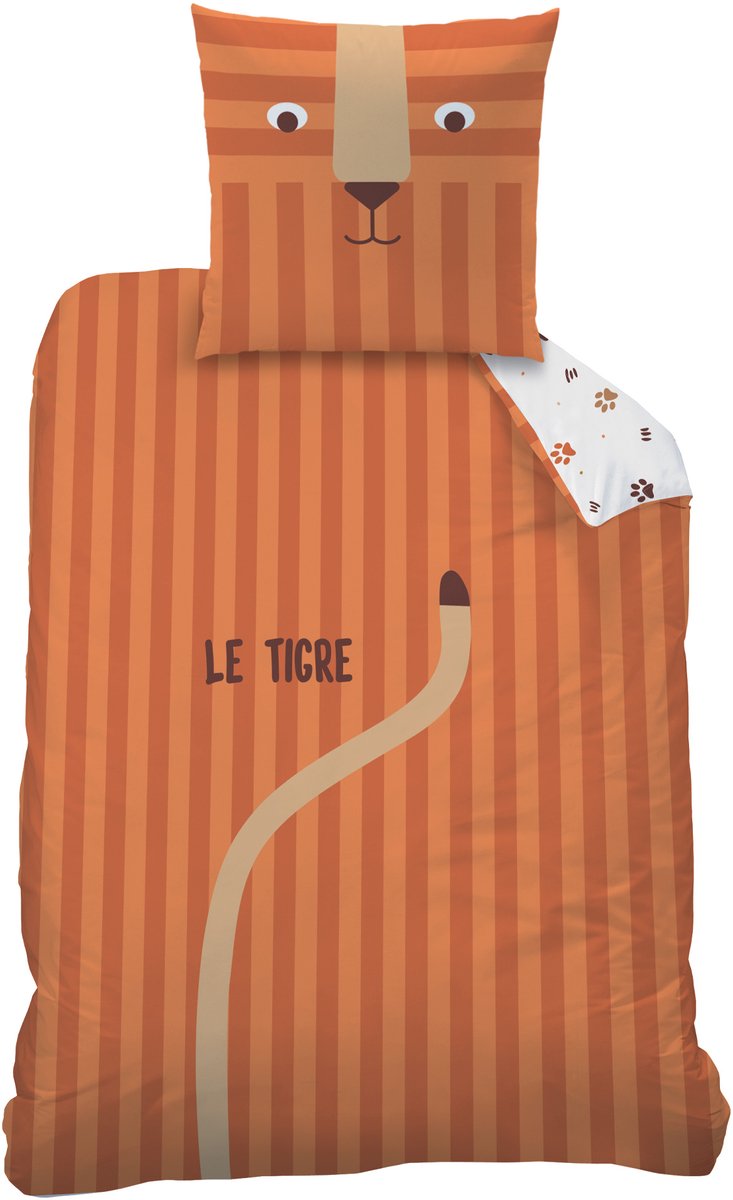 Matt & Rose Dekbedovertrek Le Tigre - Eenpersoons - 140 x 200 + 63 x 63 cm - Katoen