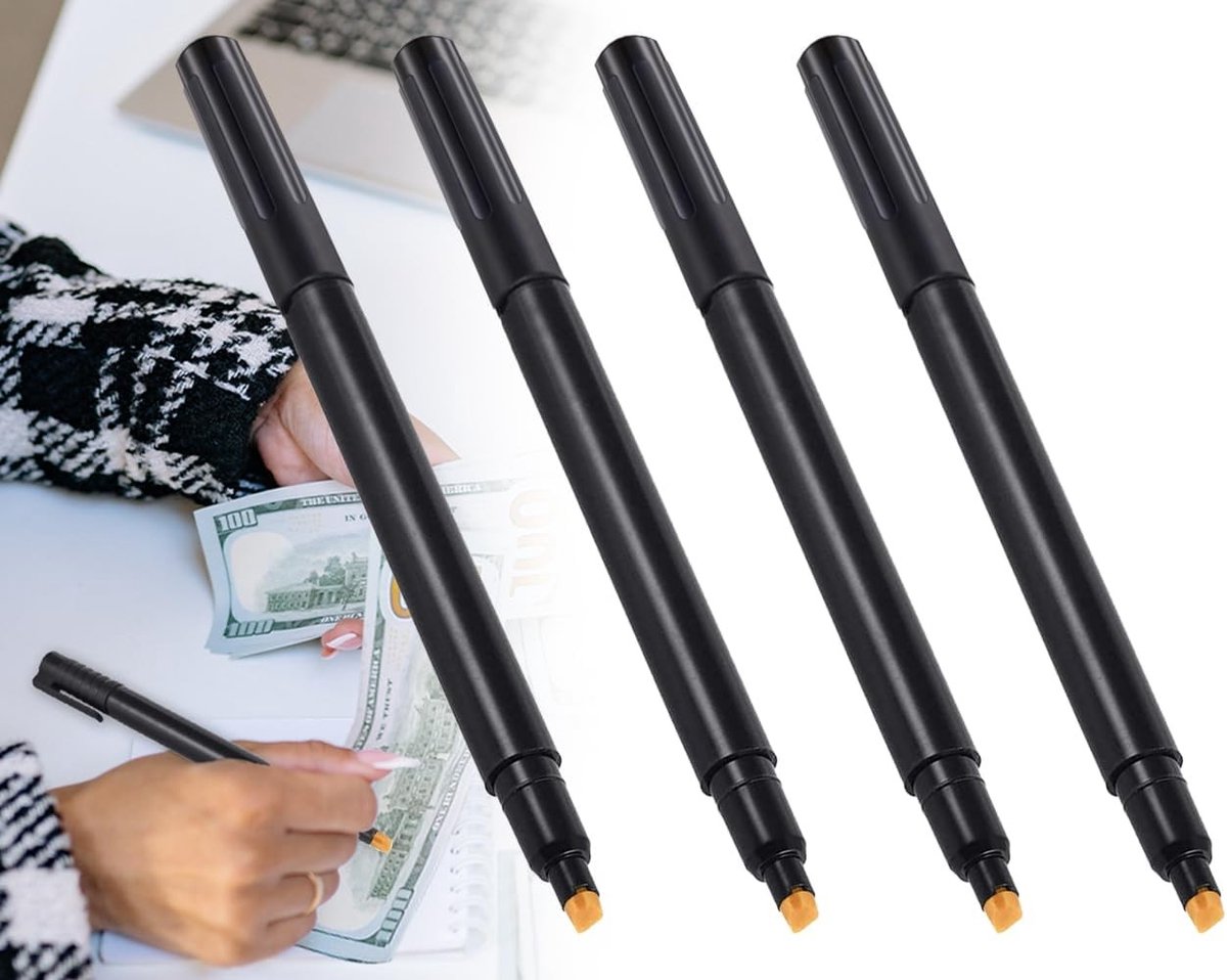 4 Stuks Balpen voor Bankbiljetten, Valse Geldcontrole, Pen voor Biljetverificatie en Identificatie