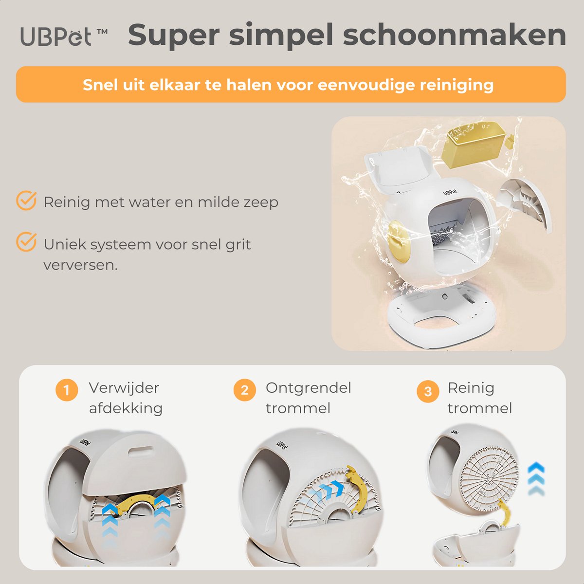 UBPET C20 automatische kattenbak met app en geurcontrole