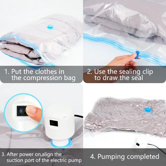 Vacuum Bags Electric Air Pump, 220V 55W Powerful Vacuum Pump for Vacuum Compression Bags，wit van Longzhou. — afbeelding 3