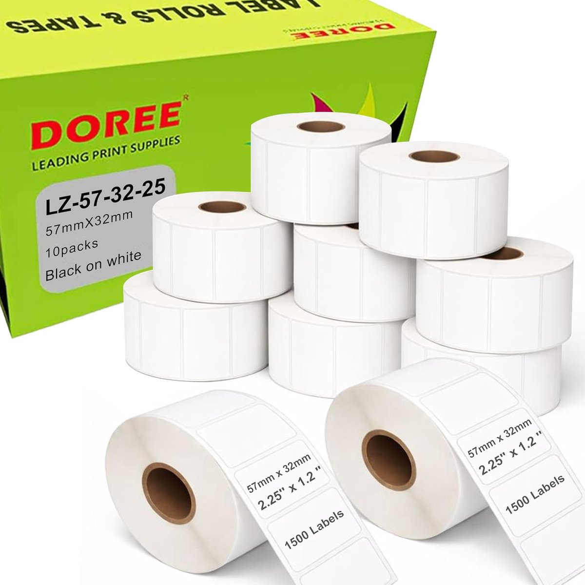 10 rolls of DOREE thermal label rolls 102 x 210 mm, for Zebra GK420D, GX420D, GK420T thermal printing, 1500 labels per - ShopVlot