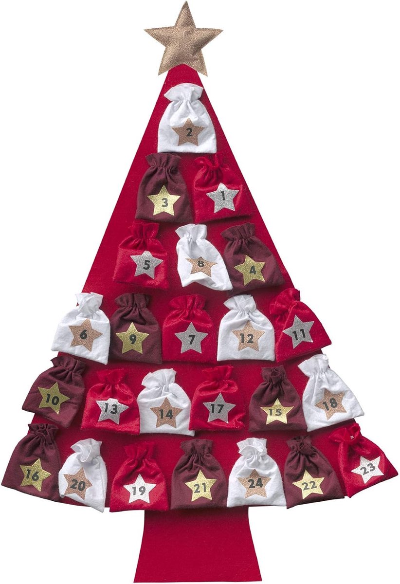 My Home Advent Calendar"Pine Tree", to fill, red - ShopVlot