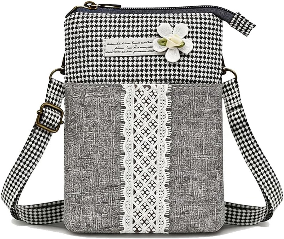 Mobiele telefoontas om te hangen, lichte crossbody schoudertas, bohemian-stijl, mobiele telefoonschoudertas - ShopVlot