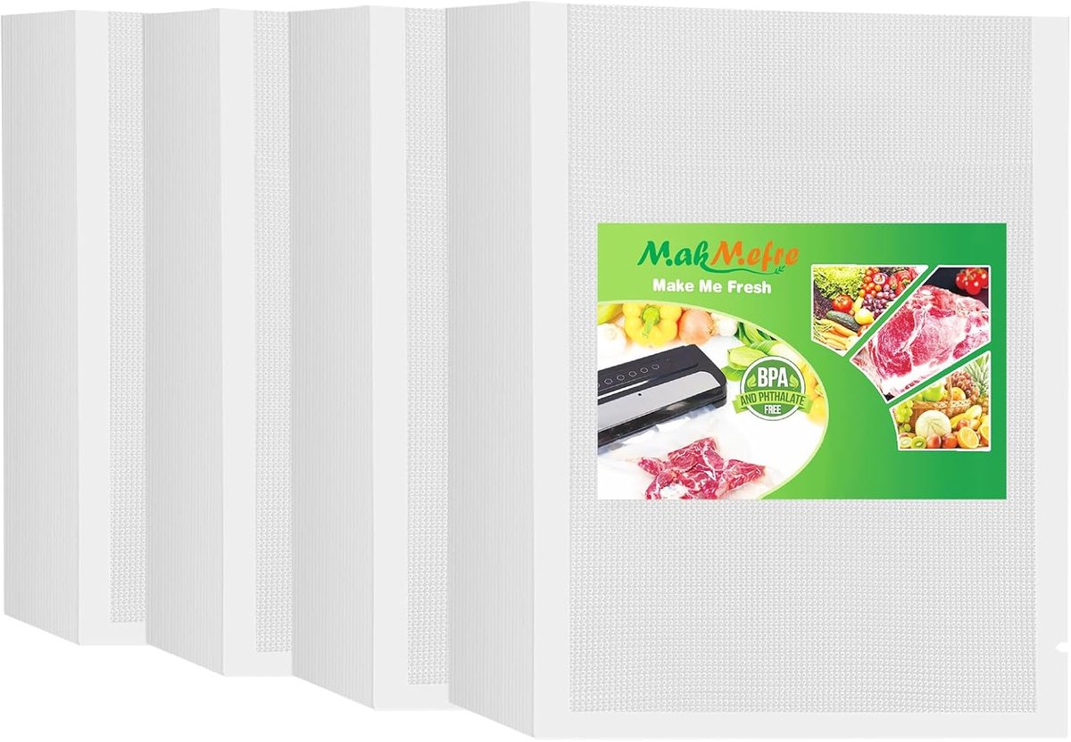 MakMeFre 15X25cm(400Sacs) Food Grade Vacuum Bags For Sous-Vide Cooking,Commercial Quality,BPA Free,Leak Prevention - ShopVlot