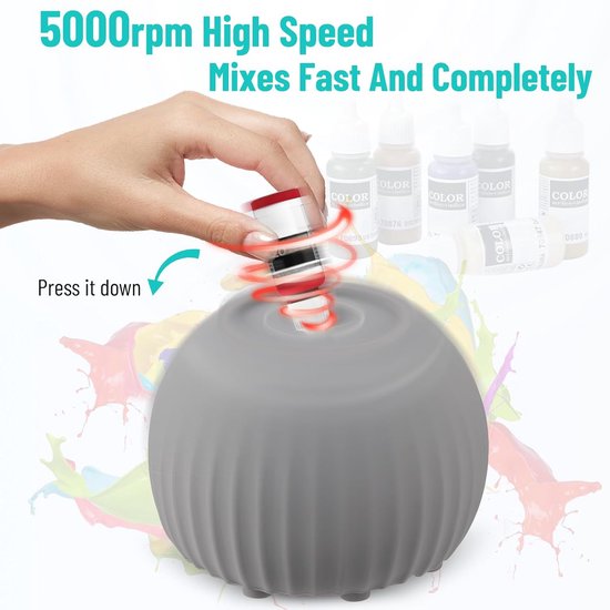Mini Vortex mixer 5000 rpm, verfshaker met touch-modus, grijs - ShopVlot — afbeelding 5
