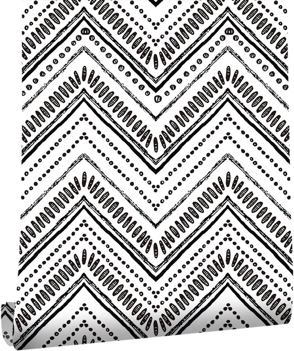 Black and White Wallpaper, 44.5 x 500 cm Black Geometric Wallpaper Striped Wallpaper Peel and Stick Wallpaper, Self - ShopVlot