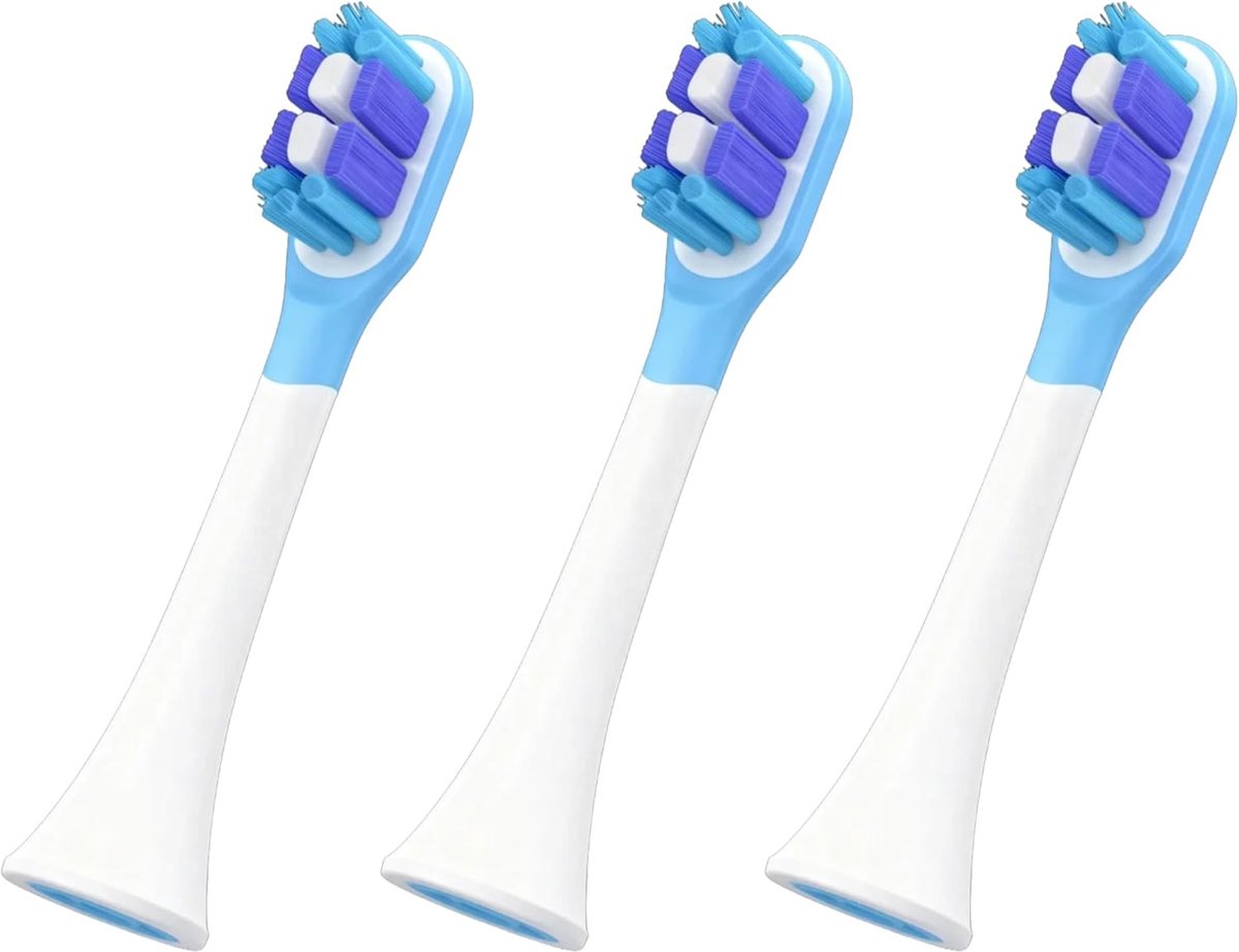 Vervangende Tandenborstelkoppen 3 Pack - Paars/Blauw - Perfecte pasvorm - Voor Xiaomi Mijia T301 T302 T501 - ShopVlot