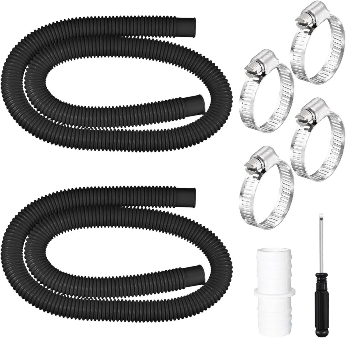 Zwembadslang 150 cm - 32 mm diameter - met veiligheidsclips en adapter - voor filterpomp zwembad - ShopVlot
