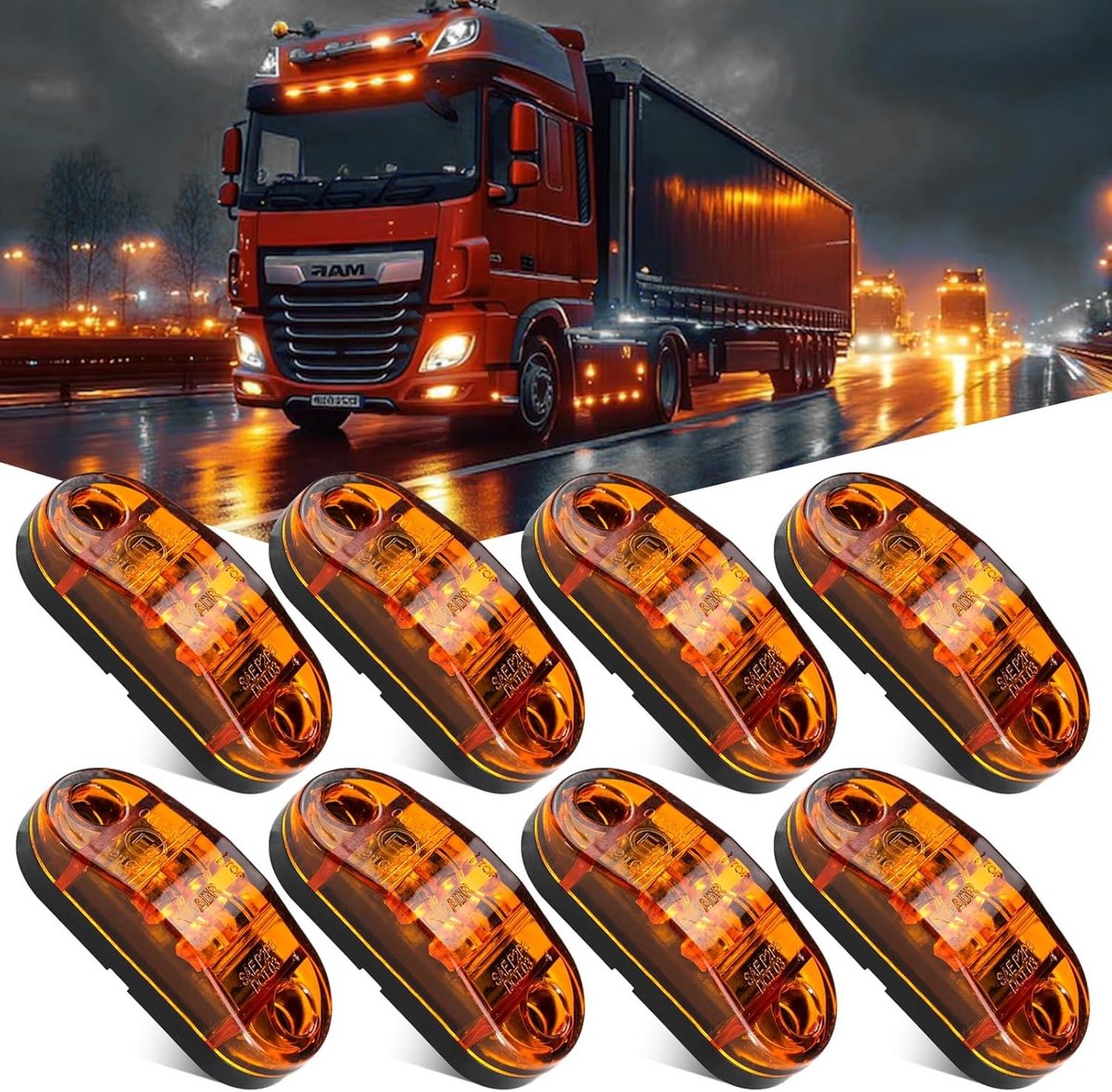 LED Zijmarkeringsverlichting - Geel - 6,4 x 2,5 x 2 cm - Waterdichte Markeringslichten voor Voertuigen
