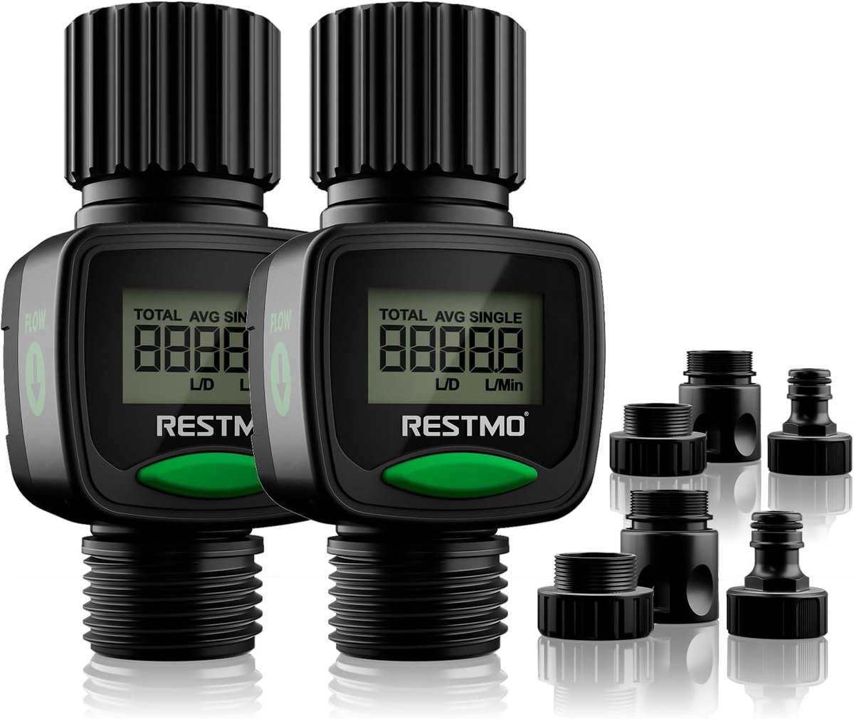 Waterflowmeter set van 2 - hoge meetnauwkeurigheid - voor tuinirrigatie en RV watertank vullen - ShopVlot