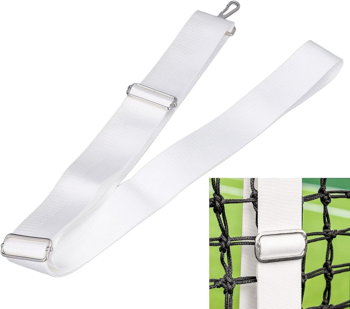 Tennis net center strap 2.2m - verstelbare hoogte - roestvrijstalen gesp - eenvoudig af te stellen - ShopVlot