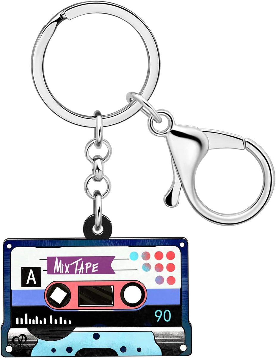 Sleutelhanger cassettebandje - Retro 90s stijl - Cassette Tape B - Perfect voor 80s themafeesten - ShopVlot