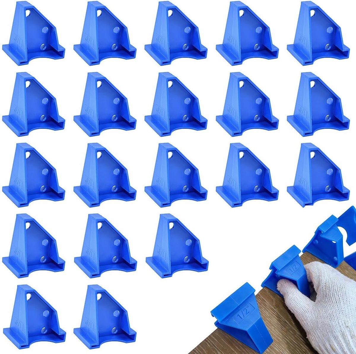 Laminate spacers 20pcs - 1/4 en 1/2 inch - blauwe vloerspacer - voorkomt vervorming van vloeren - ShopVlot