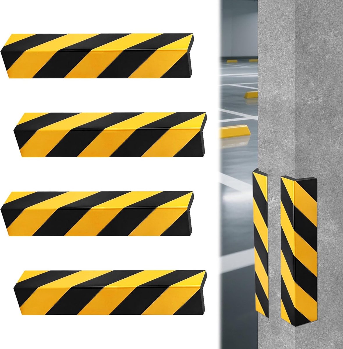 Reflectieve randbescherming 40 x 10 x 1,5 cm - EVA foam - schokabsorberend - voor garages en parkeerplaatsen - ShopVlot