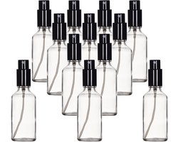 Yizhao 50ml transparente Boston Glasflaschen mit schwarzem feinem Sprühnebel, für ätherische Öle, Reinigung, Parfüm - ShopVlot