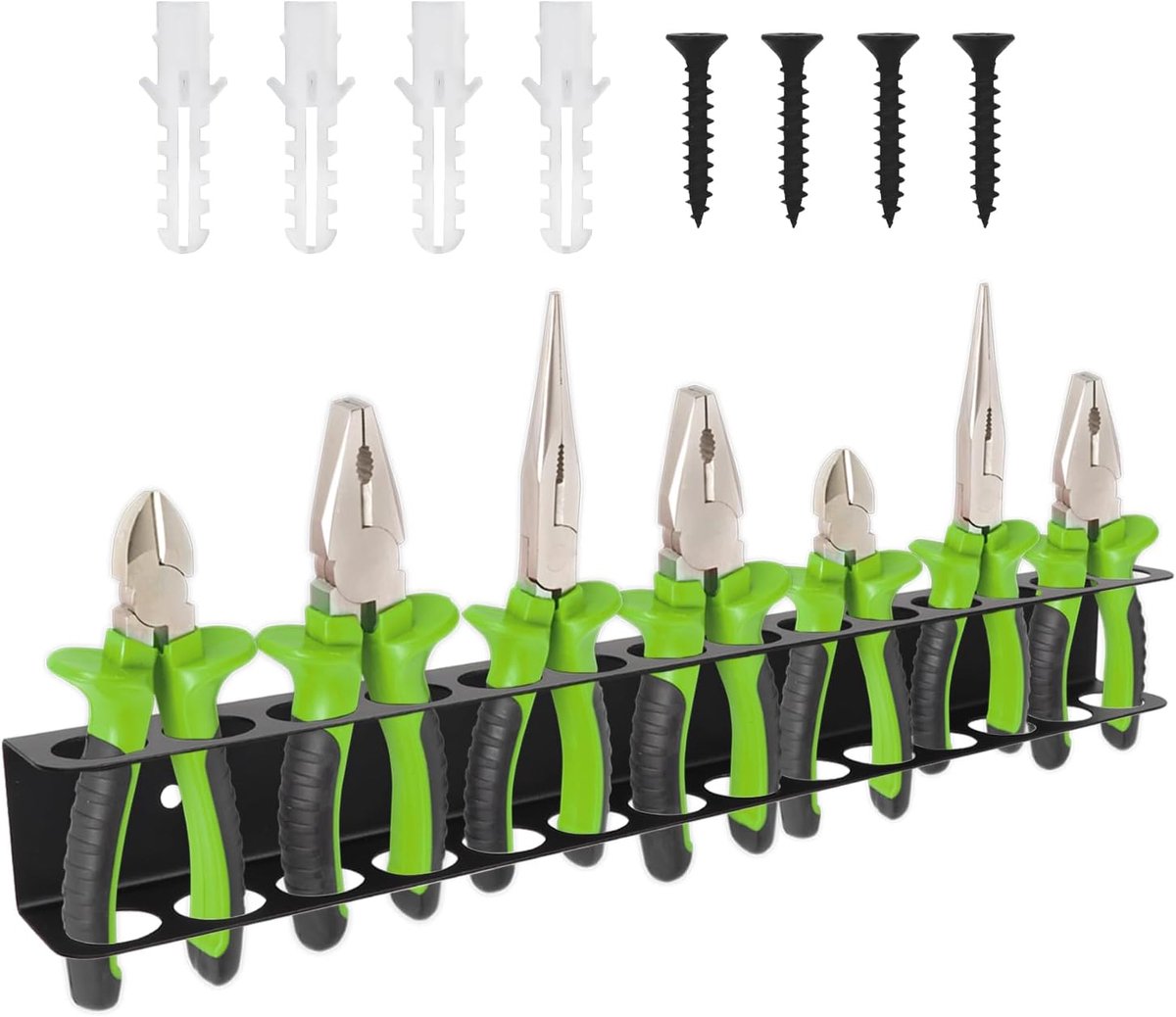 Qivine 40 cm 14 Hole Singing Holder, Wall Tool Organizer with Screws and Expansion Pipe, Metal Tool Wall Holder for - ShopVlot