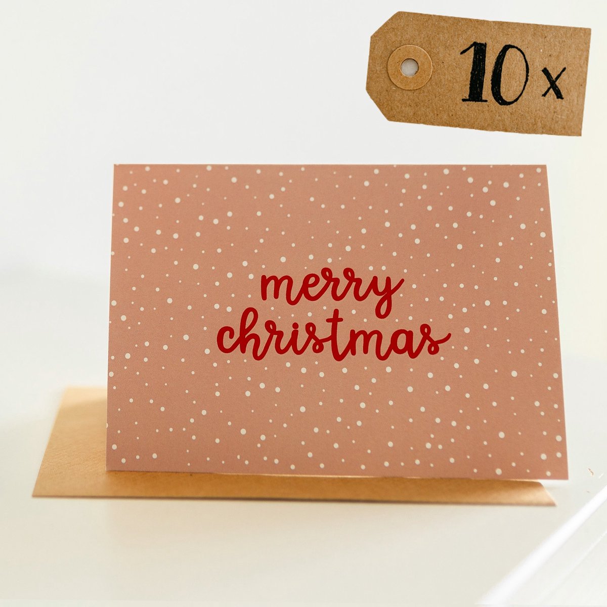 10x hippe kerstkaarten (A6 formaat) - kerst kaarten om te versturen - kaartenset - kaartjes blanco - kaartjes met tekst - luxe kerstkaarten - feestdagenkaarten - kerstkaart - wenskaarten
