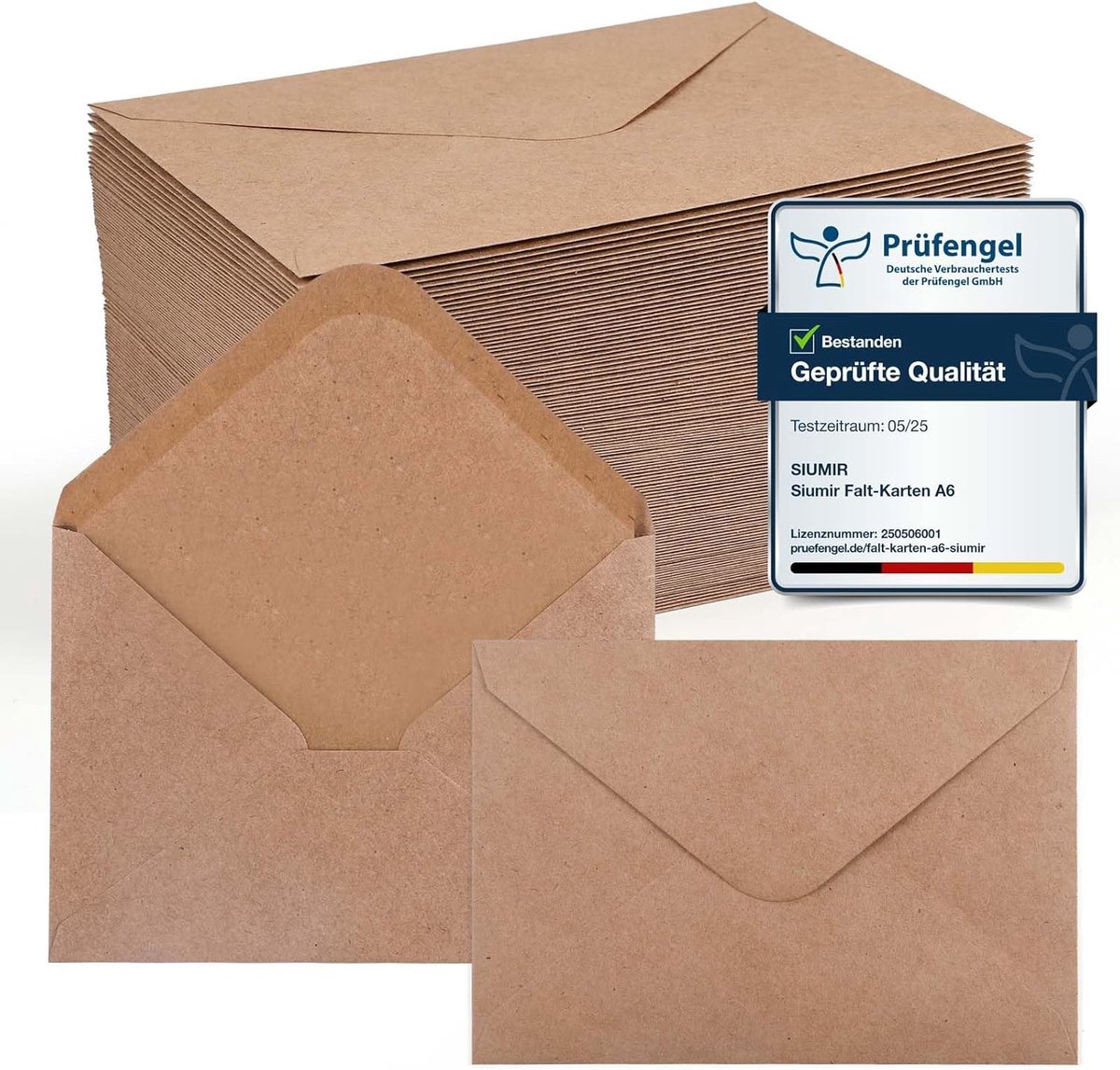 Enveloppen C6 - Papieren enveloppen - Kaarten versturen - 120 g/m² papier - 110 stuks - Lichtbruin