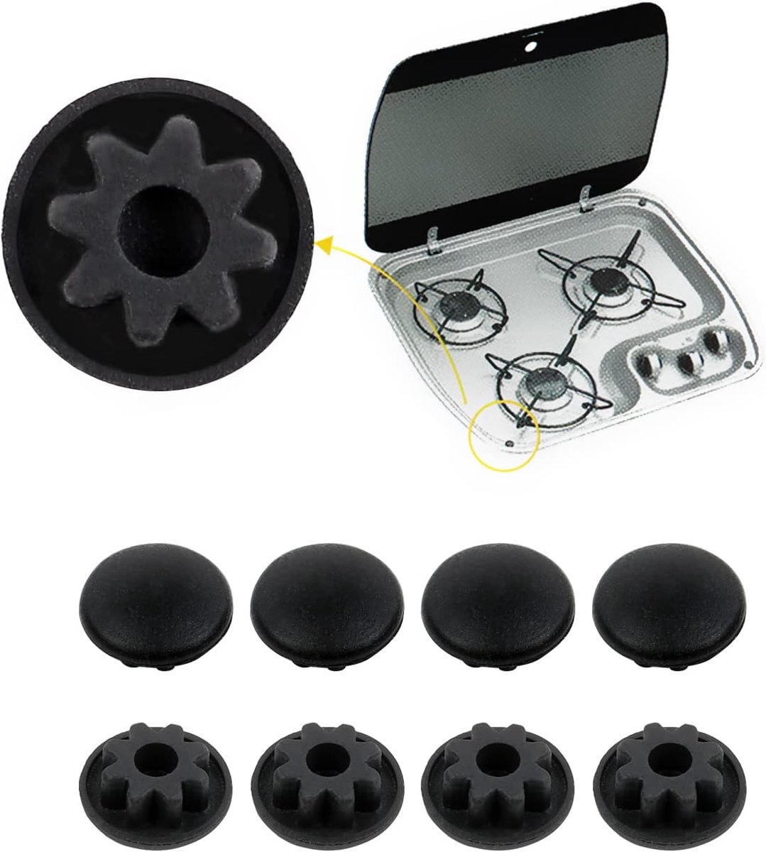 8 x rubber plugs suitable for Dometic gas hobs 10 x 5 mm holder rubber cover caps - ShopVlot