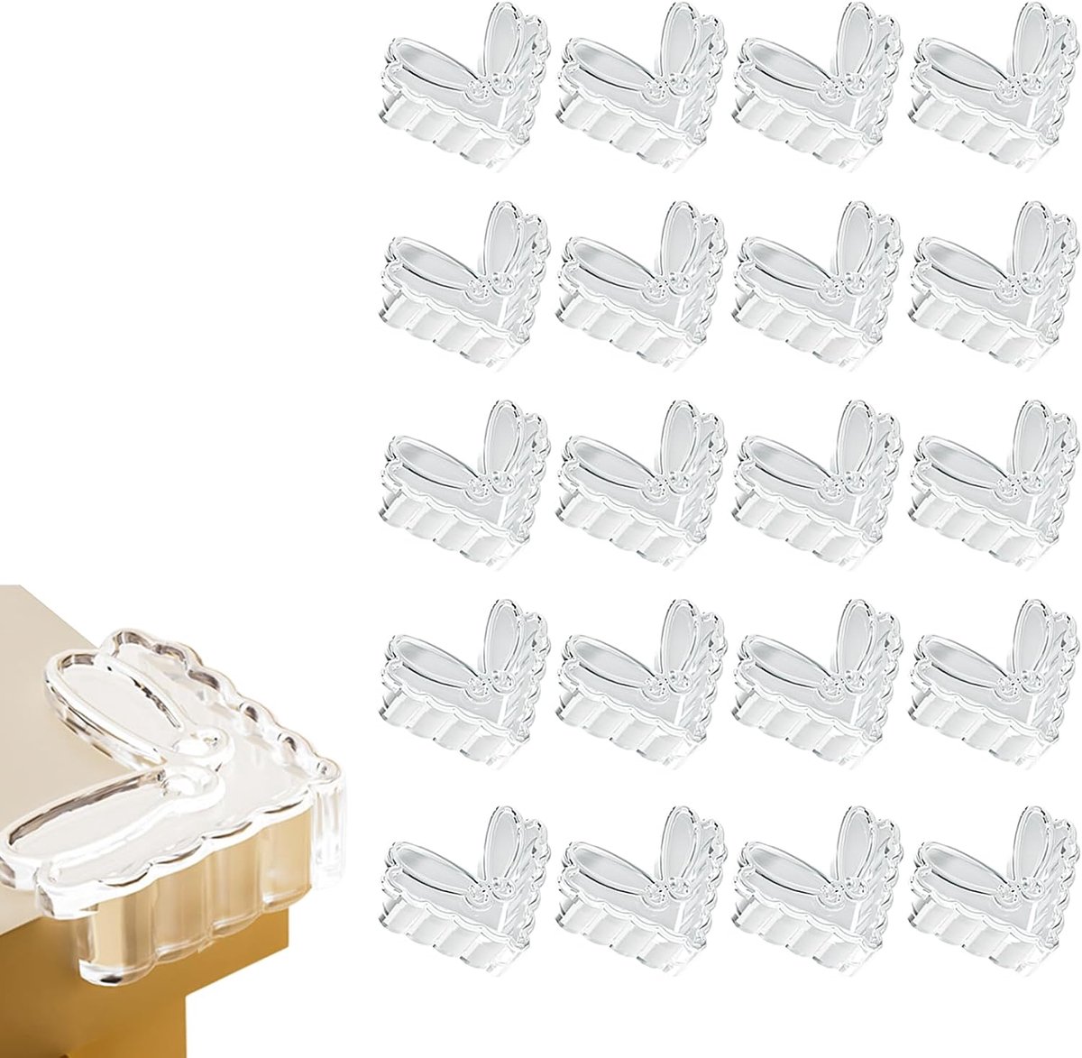 20 stuks slanke transparante randbumpers, reer hoekbescherming, hoekbescherming, hoekbekleding voor veiligheid voor - ShopVlot