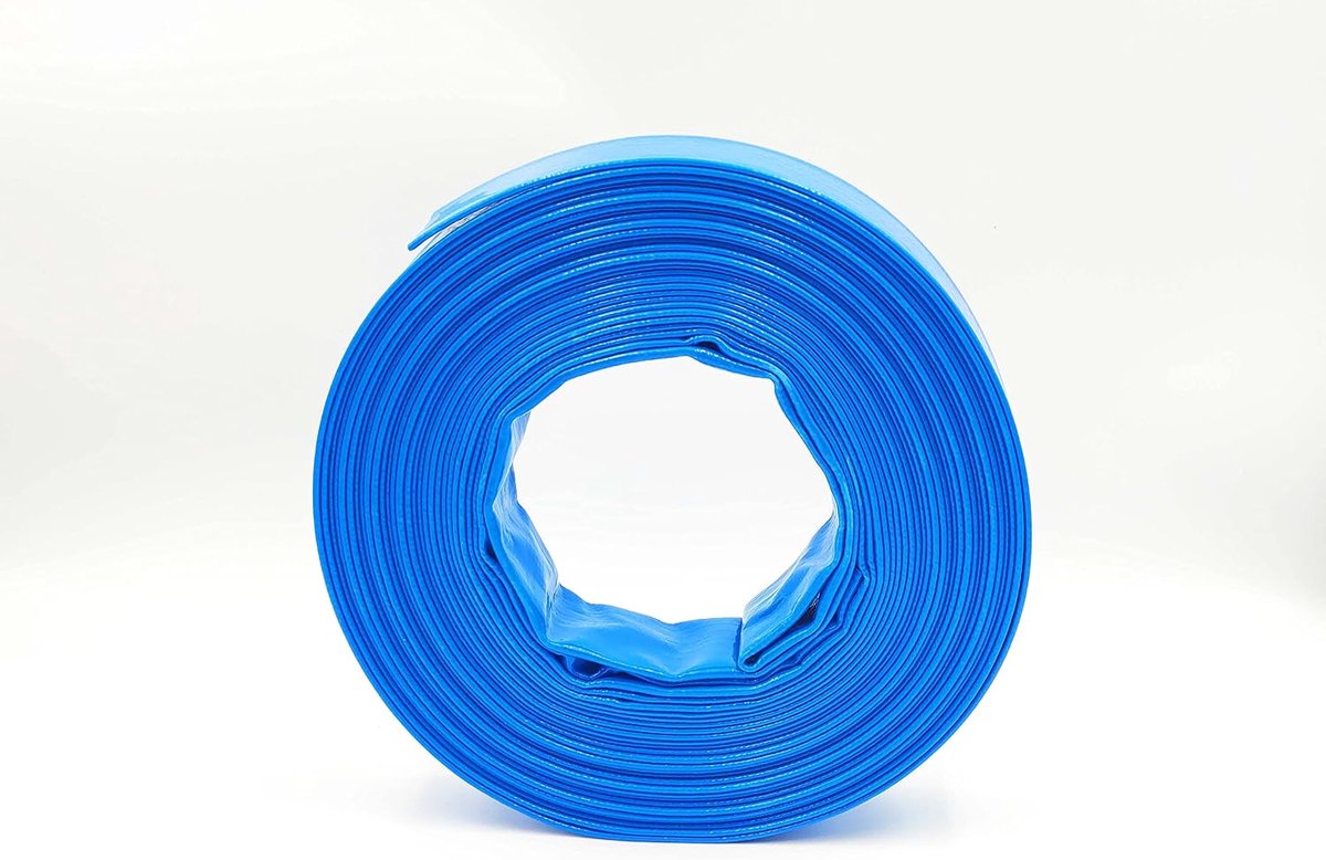 PVC flat hose - construction hose - industrial hose - safety 3:1 - blue - inner Ø: 38 mm - 1 1/2 inch - length: 20 m - ShopVlot