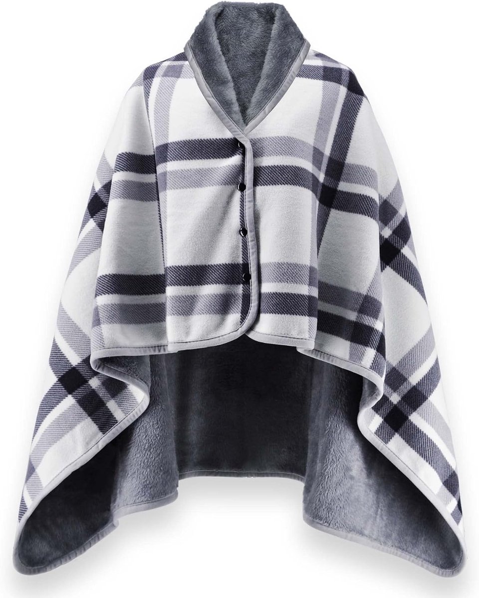 beifon Poncho winter warm ladies blanket flannel fleece poncho cape soft thick winter warm wrap poncho open front cape - ShopVlot