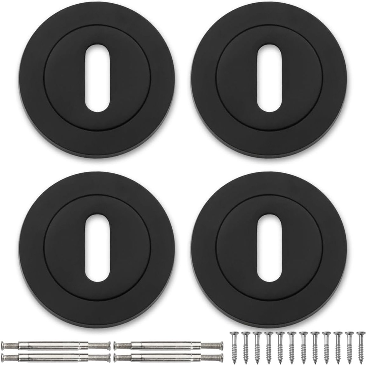 Bwintech 2 Pair 52MM Matt Black Keyhole Keyhole Keyhole Cover - ShopVlot