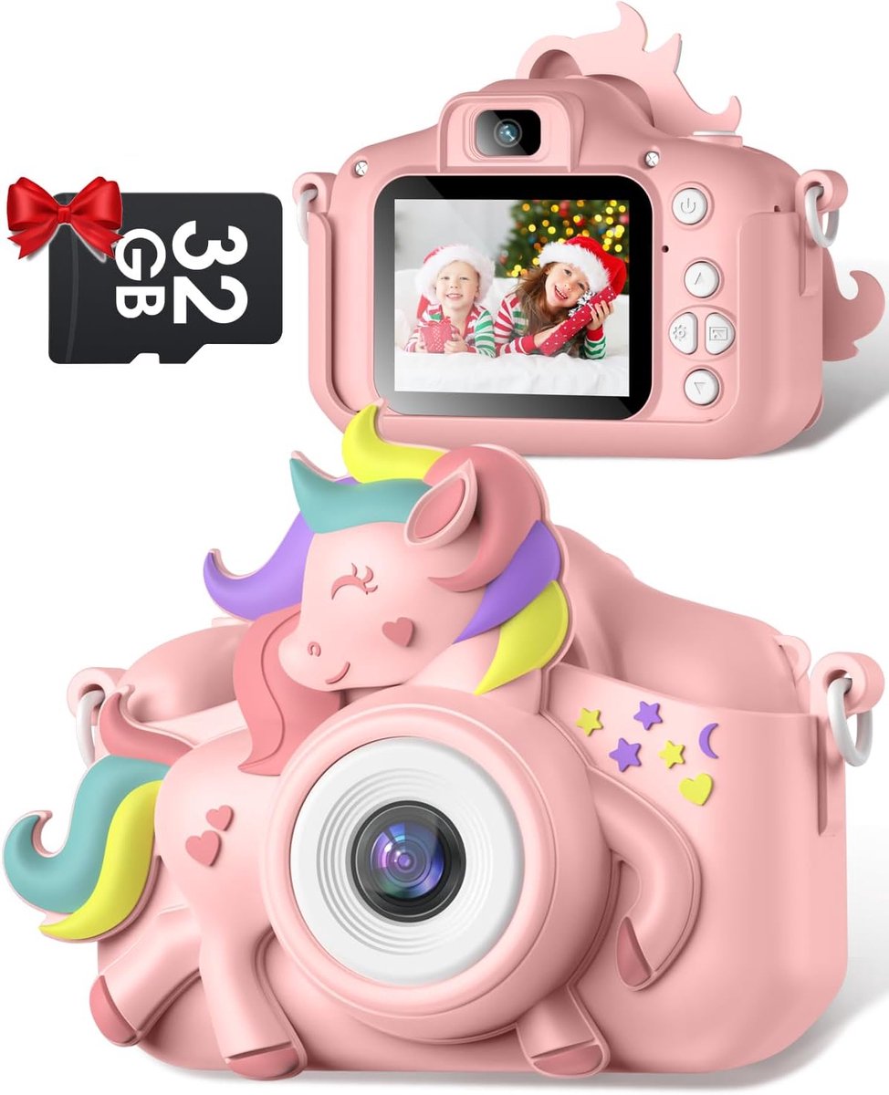 Gofunly Children's Camera 1080P 2.0 Inch Screen Camera with 32GB Card Digital Selfie Camera Kids Photo Device for Boys - ShopVlot