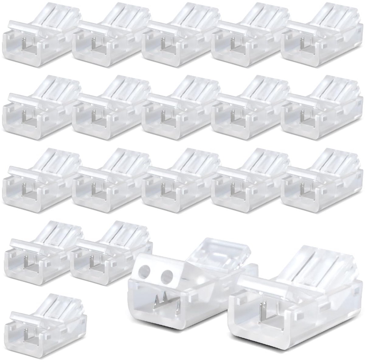 20pcs Strip Connector Wire Quick Coupling for 8mm 2 Pin LED Light, Strip Cable to LED Light Srtip - ShopVlot