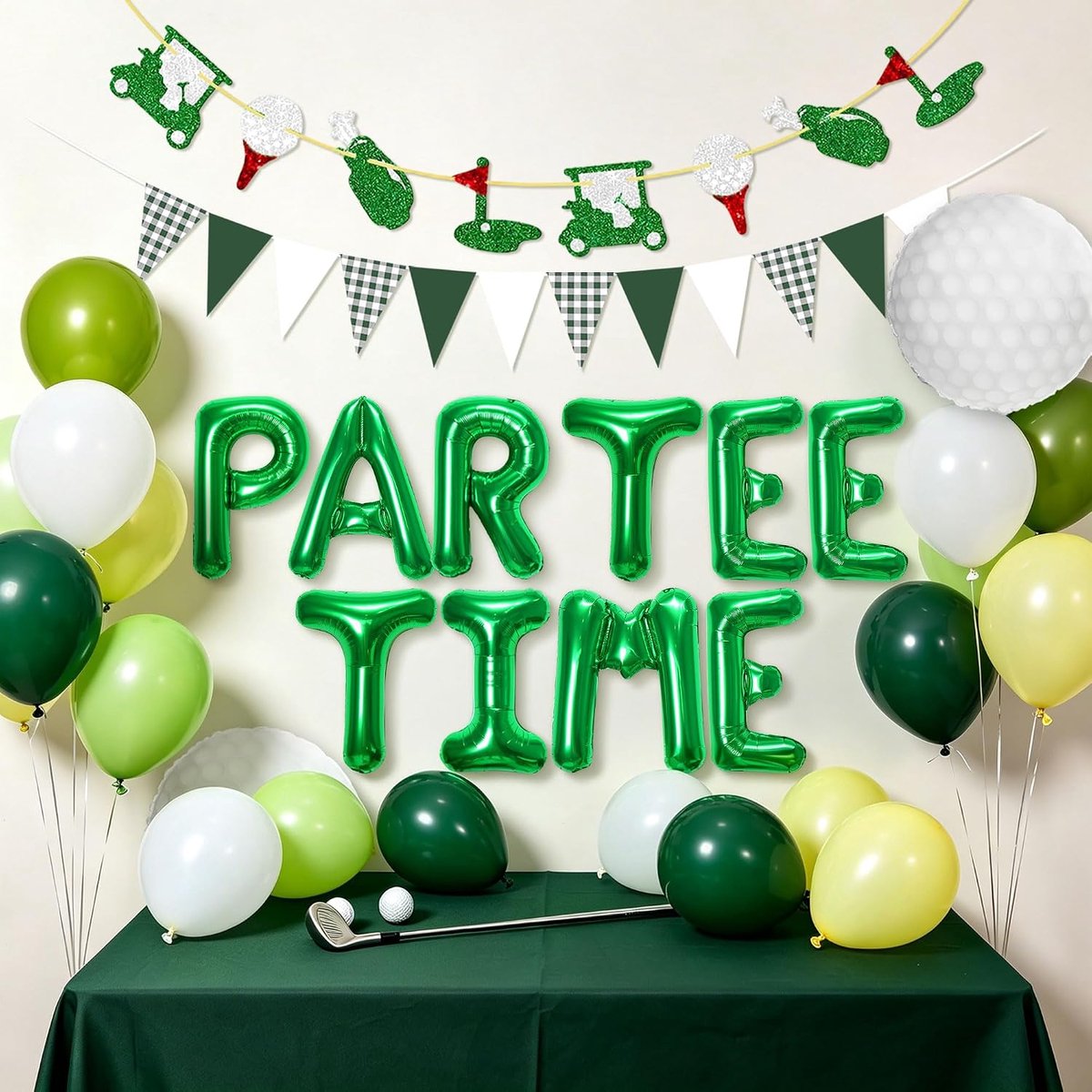 grün party banner balloons golf party decoration party supplies for men sport party supplies birthdays baby shower - ShopVlot