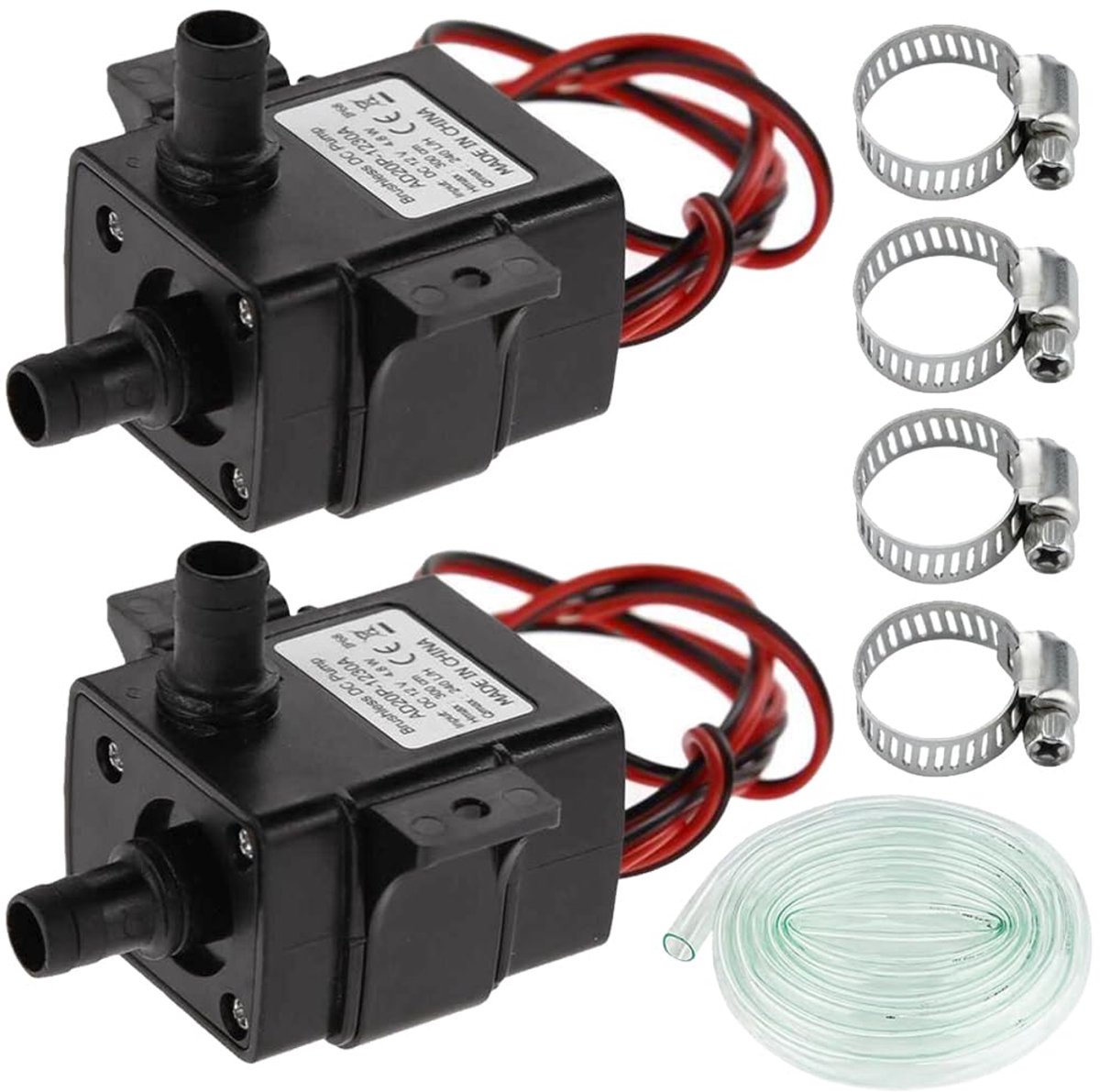 Mini borstelloze waterpomp, DC 12 V, 3,6 W, 240 l/u, 8 mm mondstuk, mini-borstelloze waterpomp met koelsysteem (2 - ShopVlot