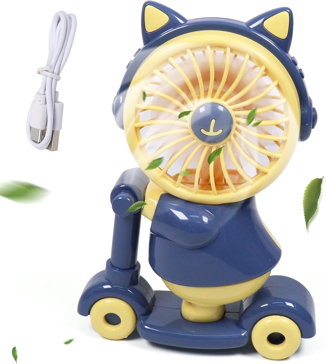 Mini USB Fan - Handheld en Oplaadbaar - Roller Design met Kattenoren - Ideaal voor Thuis en Kantoor - ShopVlot