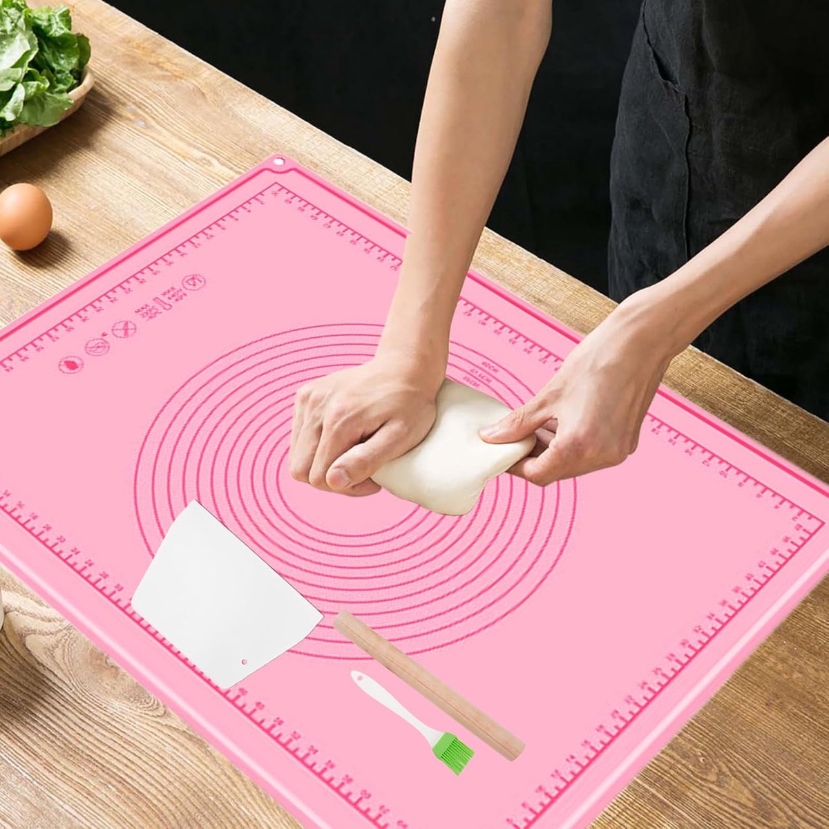 Siliconen bakmat met verdeling - 70 x 50 cm - anti-slip deegmat - ideaal voor fondant en deeg - ShopVlot