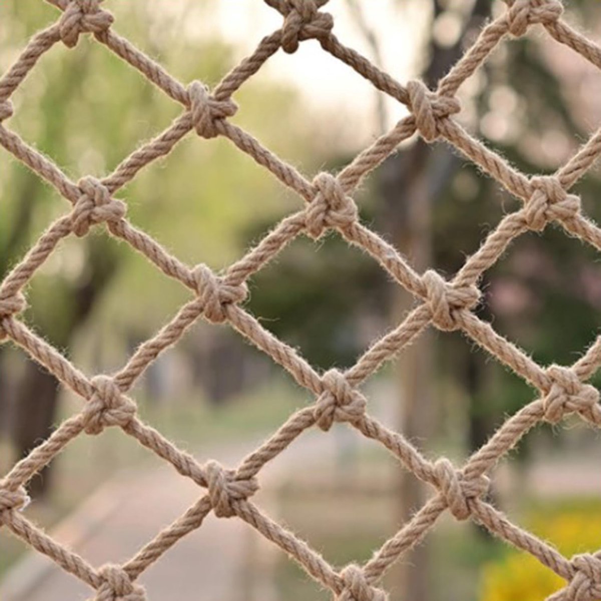 Jute Ranknetz Trapnet 2 x 2 m - Dikke Touw 10 mm - Voor Kindveiligheid - Geschikt voor Binnen en Buiten - ShopVlot
