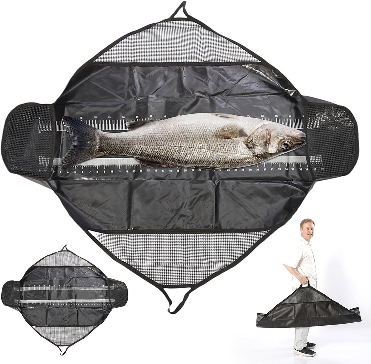 Afhakmat 120 x 65 cm - Geurbestendig - Met meetlint en handgrepen - Voor veilig afhaken van roofvissen - ShopVlot