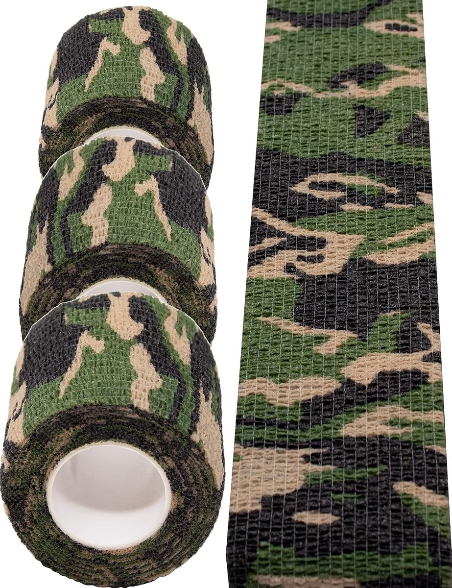 Camouflage Tarn-Tape 4,5 m - Set van 3 - Waterproof en herbruikbaar - Ideaal voor buitenactiviteiten - ShopVlot