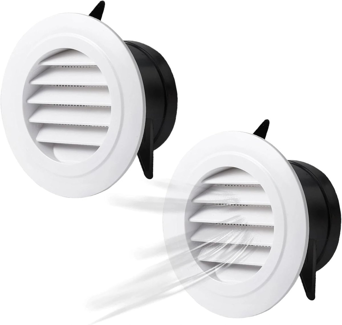 Ventilatierooster 95 mm - ABS kunststof - Insectenbescherming - Voor huishouden en kantoor - ShopVlot